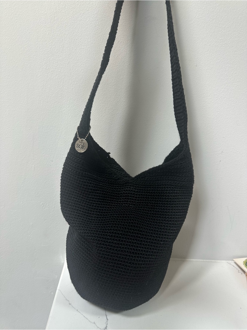 The Sak Black Crochet Shoulder Bag - 1 small hole at top